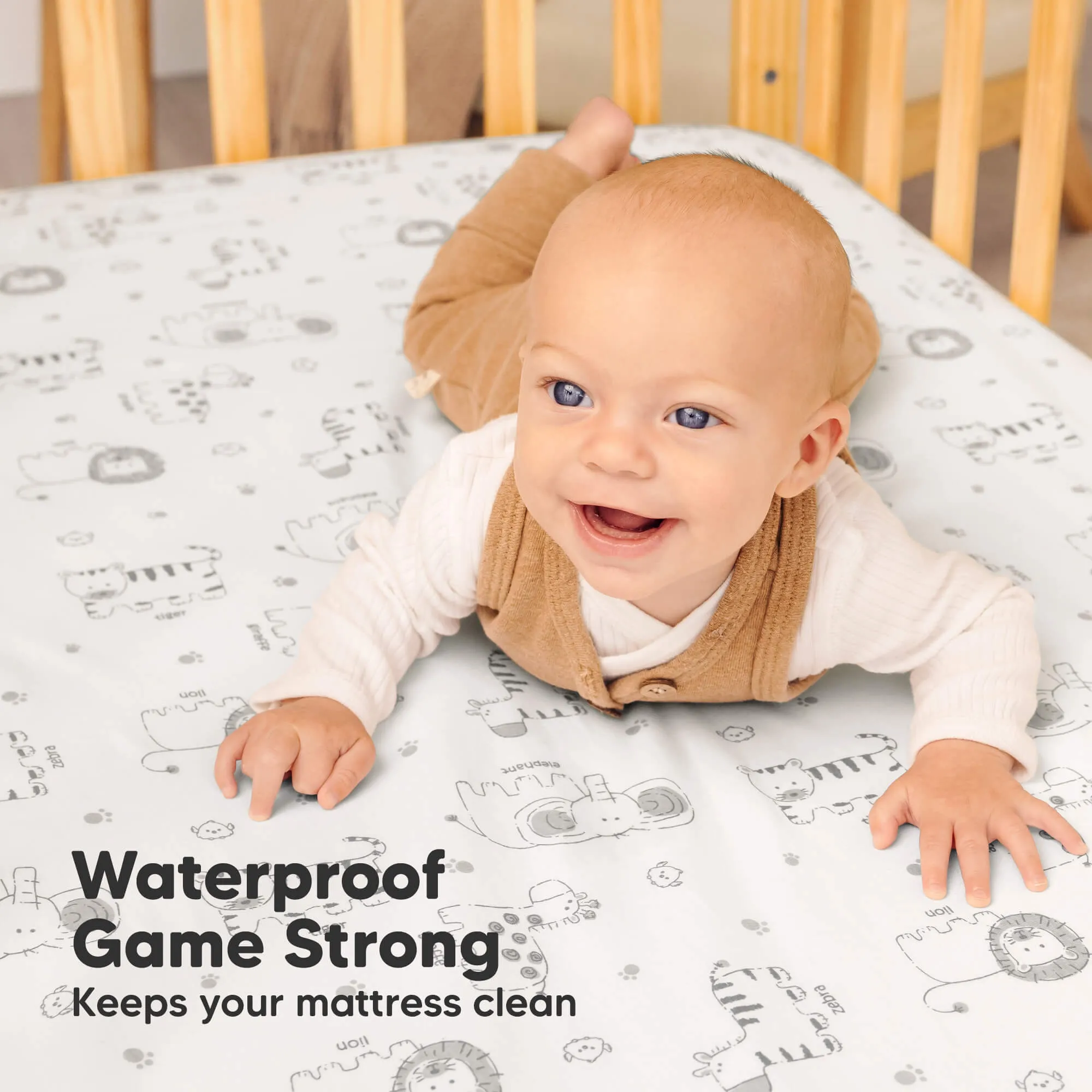 2-Pack Soothe [Protect ] Waterproof Mini Crib Sheets