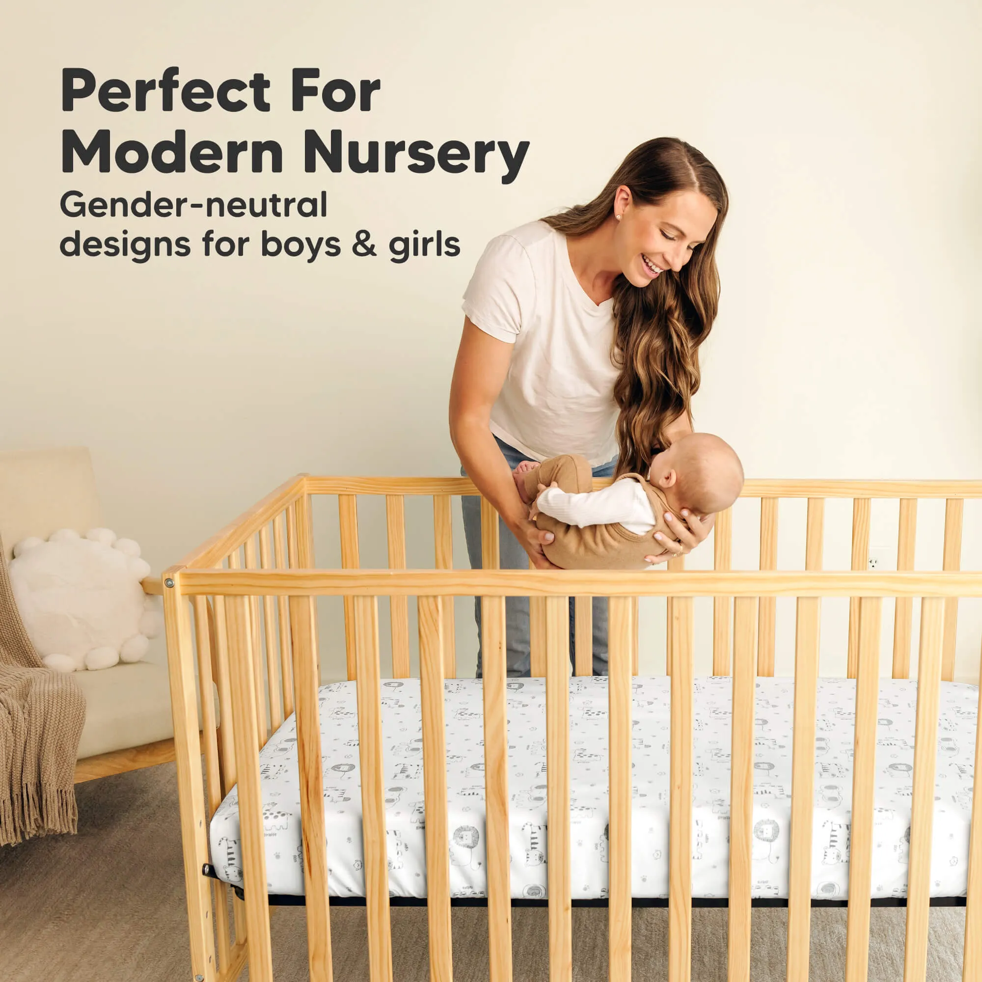 2-Pack Soothe [Protect ] Waterproof Mini Crib Sheets