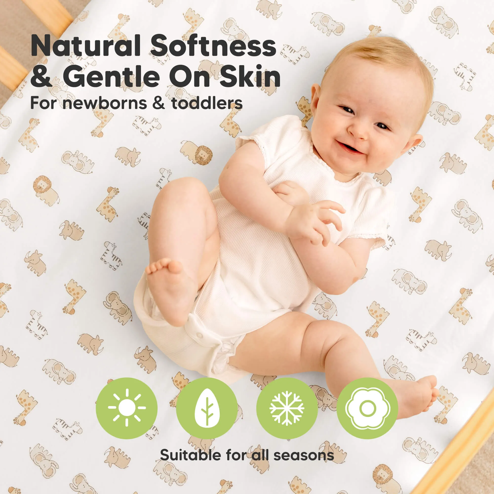 2-Pack Soothe [Protect ] Waterproof Mini Crib Sheets