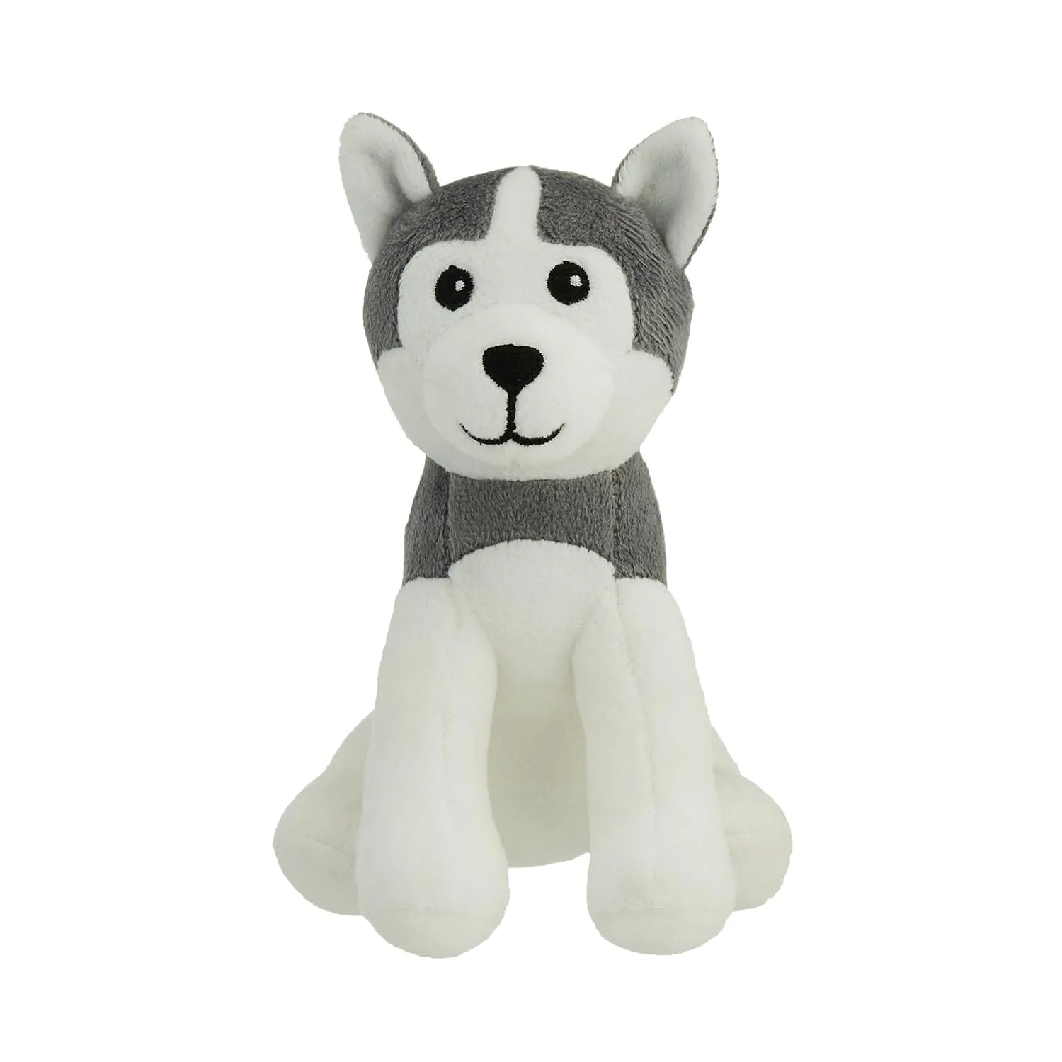 Amazon Brand - Jam & Honey Husky Dog, Plush/Soft Toy for Boys, Girls and Kids, Super-Soft, Safe, Great Birthday Gift (Grey and White, 17 cm)