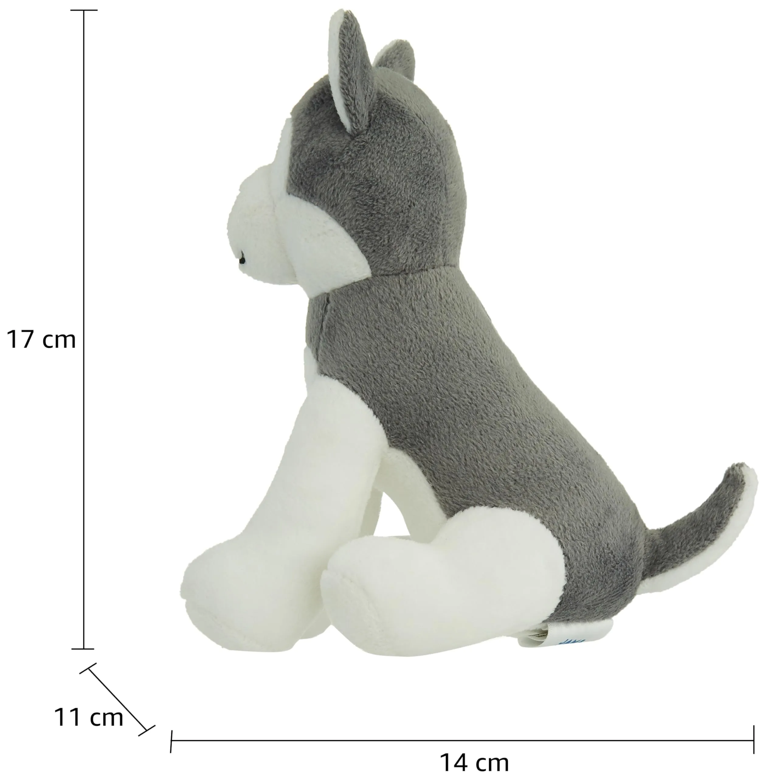 Amazon Brand - Jam & Honey Husky Dog, Plush/Soft Toy for Boys, Girls and Kids, Super-Soft, Safe, Great Birthday Gift (Grey and White, 17 cm)
