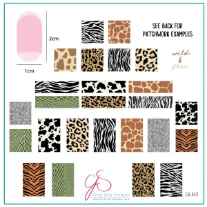 Animal Print Patchwork (CjS-342) Steel Nail Art Layered Stamping Plate