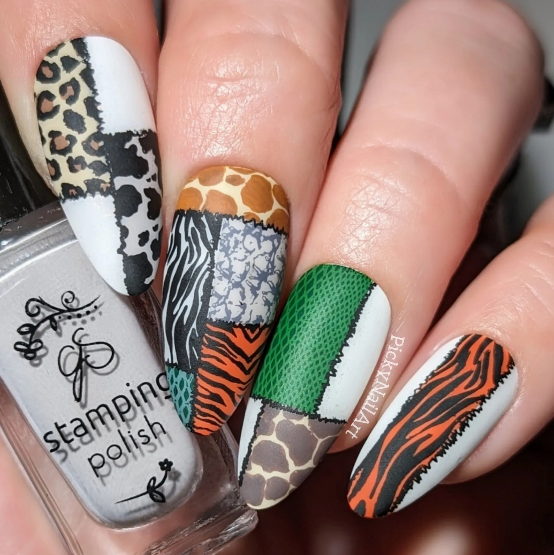 Animal Print Patchwork (CjS-342) Steel Nail Art Layered Stamping Plate