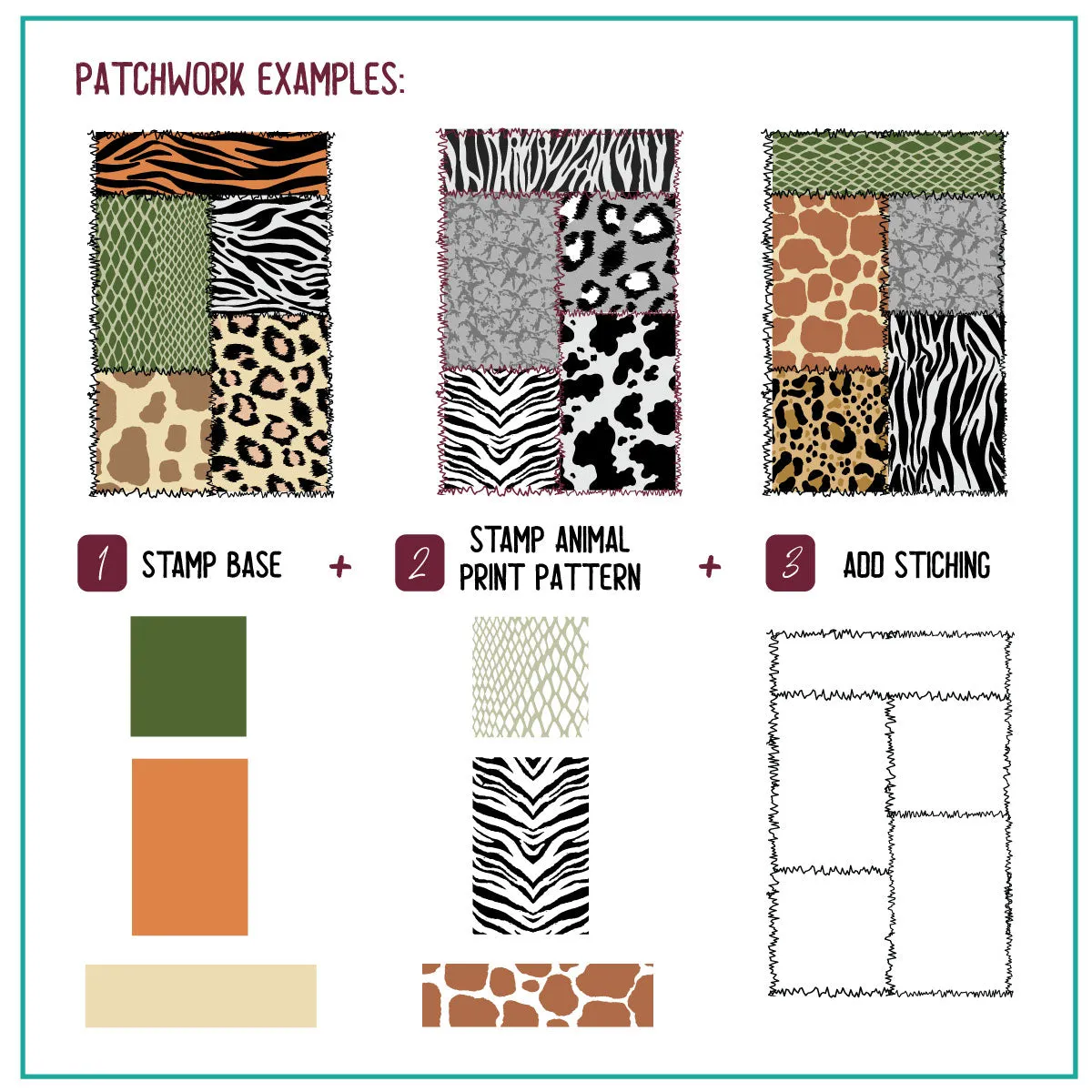 Animal Print Patchwork (CjS-342) Steel Nail Art Layered Stamping Plate
