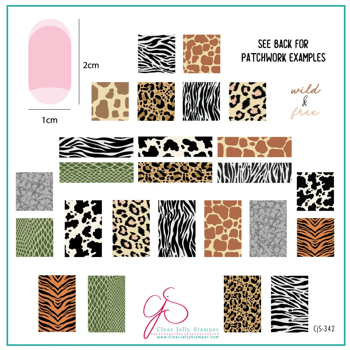 Animal Print Patchwork (CjS-342) Steel Nail Art Layered Stamping Plate