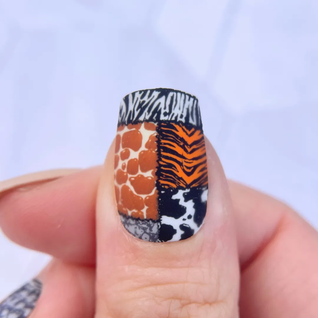 Animal Print Patchwork (CjS-342) Steel Nail Art Layered Stamping Plate