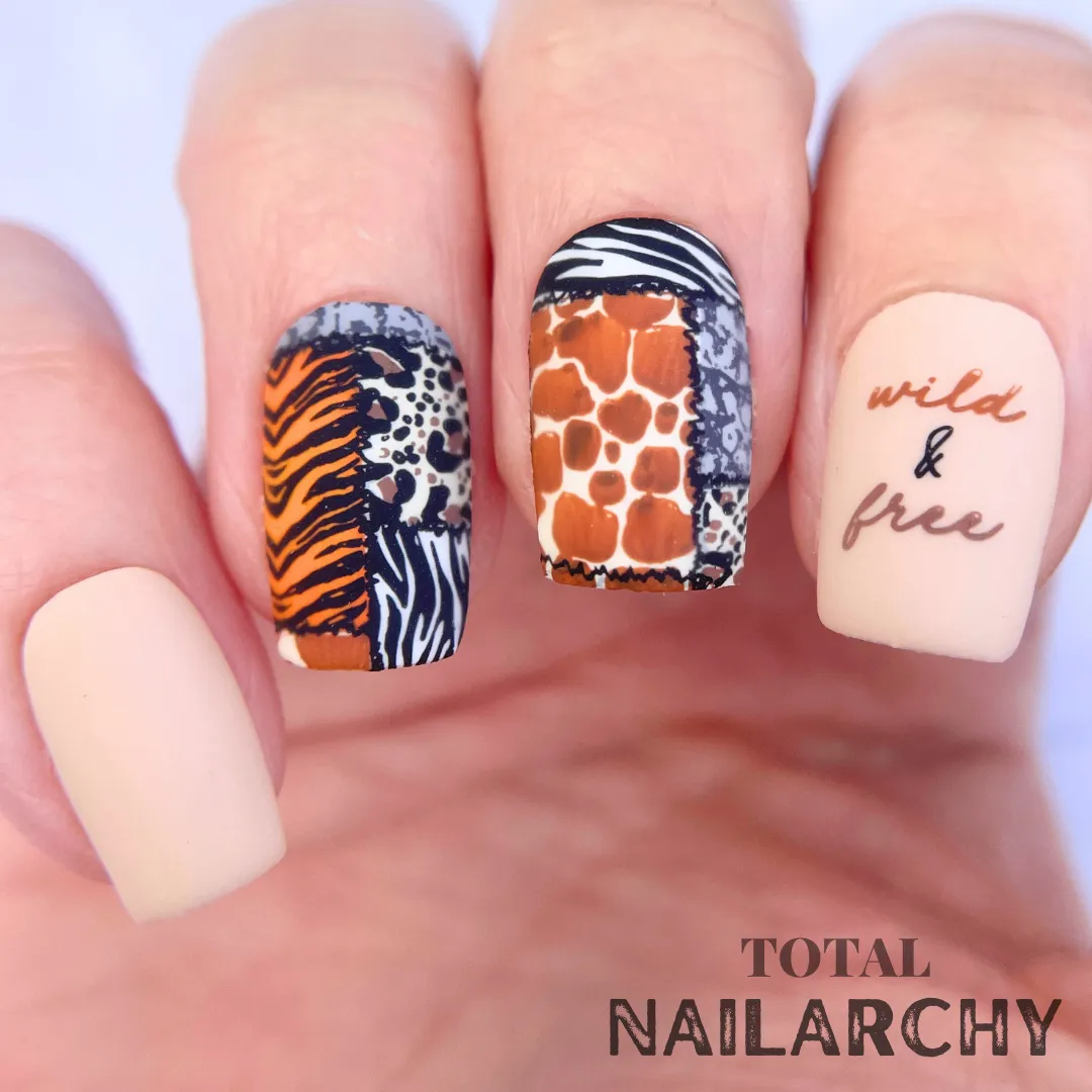 Animal Print Patchwork (CjS-342) Steel Nail Art Layered Stamping Plate