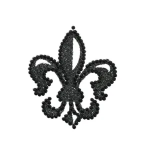 Black Glitter Fleur de Lis (Each)