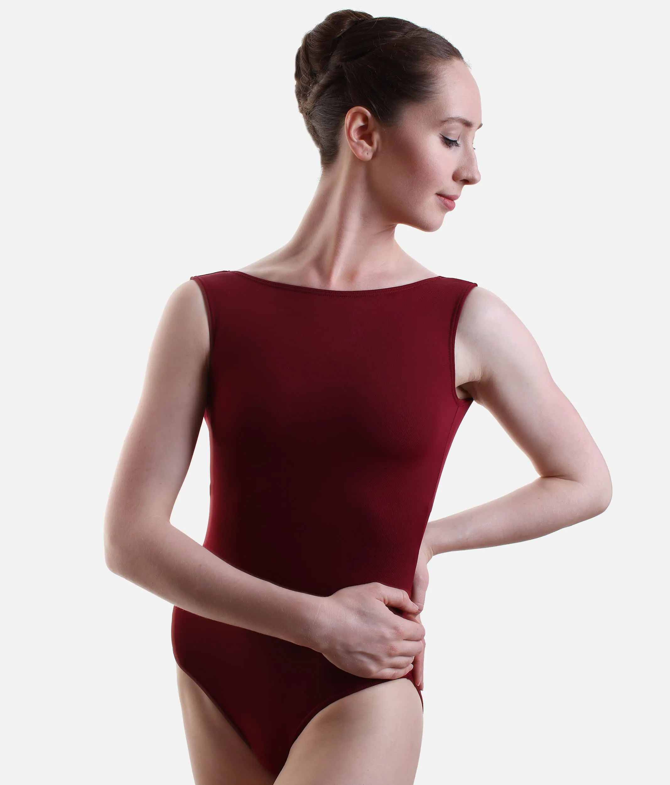 Boat Neck Dance Leoatrd, Low Back - SL201