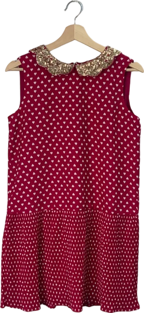 Boden Red Sequin Collar Dress 15-16 Years