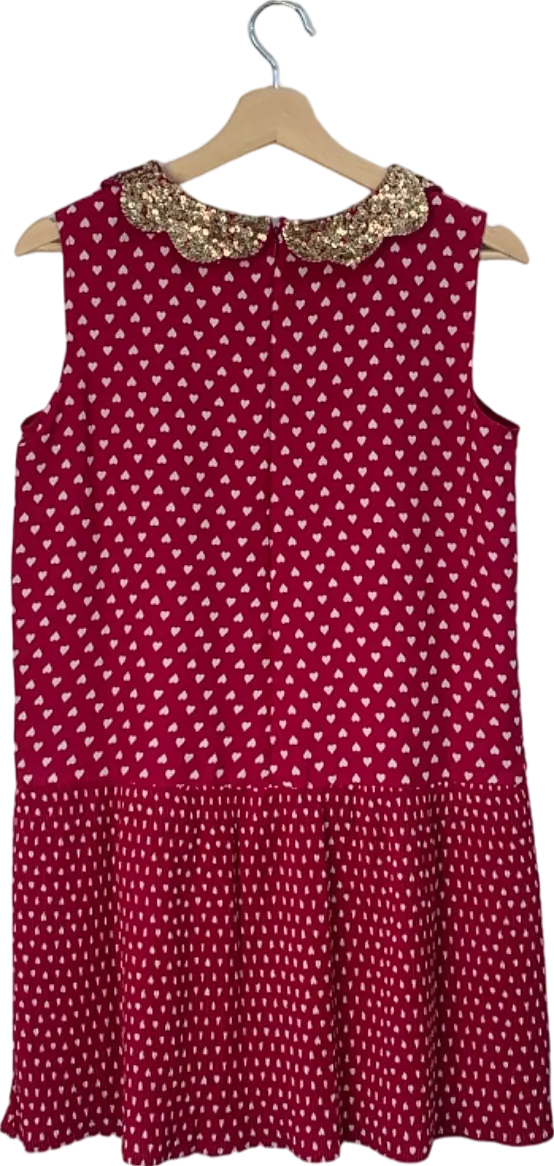 Boden Red Sequin Collar Dress 15-16 Years