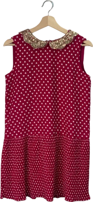 Boden Red Sequin Collar Dress 15-16 Years