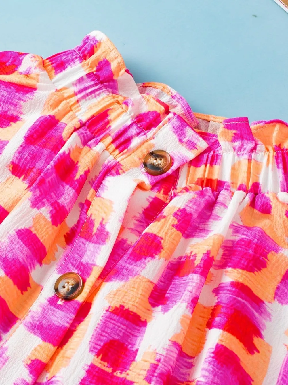 Brushstroke Print Blouse