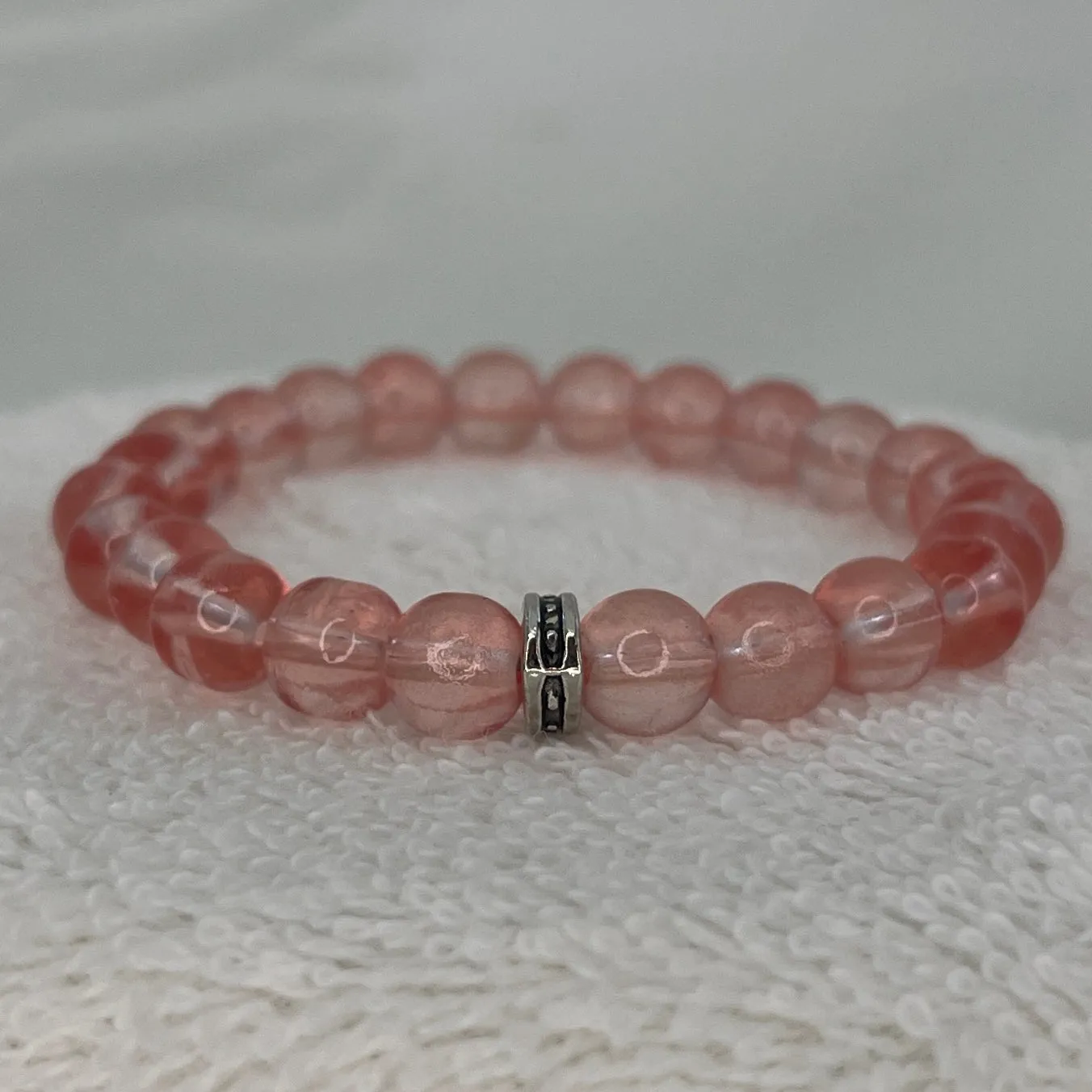 Clear Pink Beaded Stylish Stretchy Bracelet - Elegant