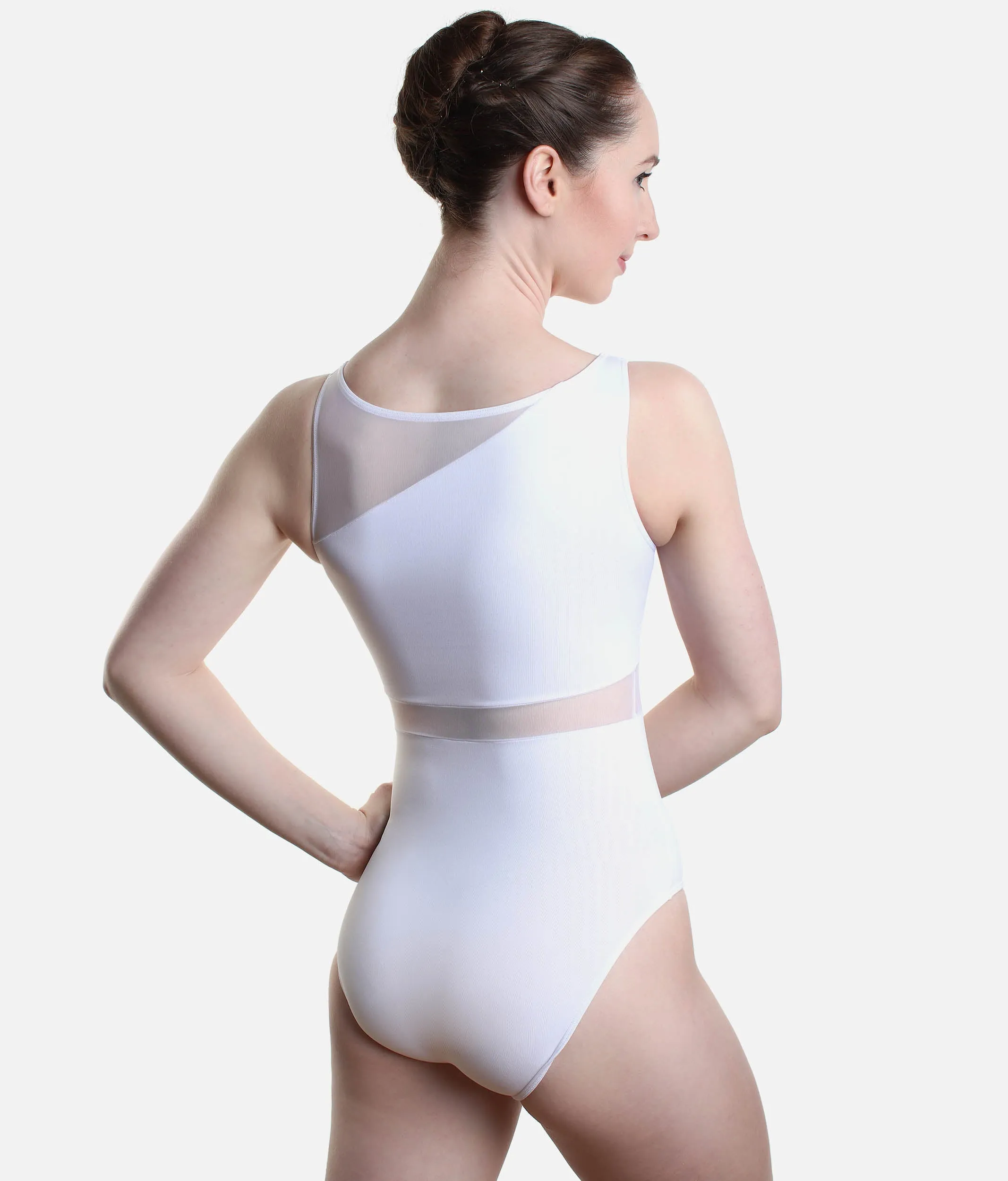 Clementine Boat Neck Dance Leotard, Mesh Details - 31664