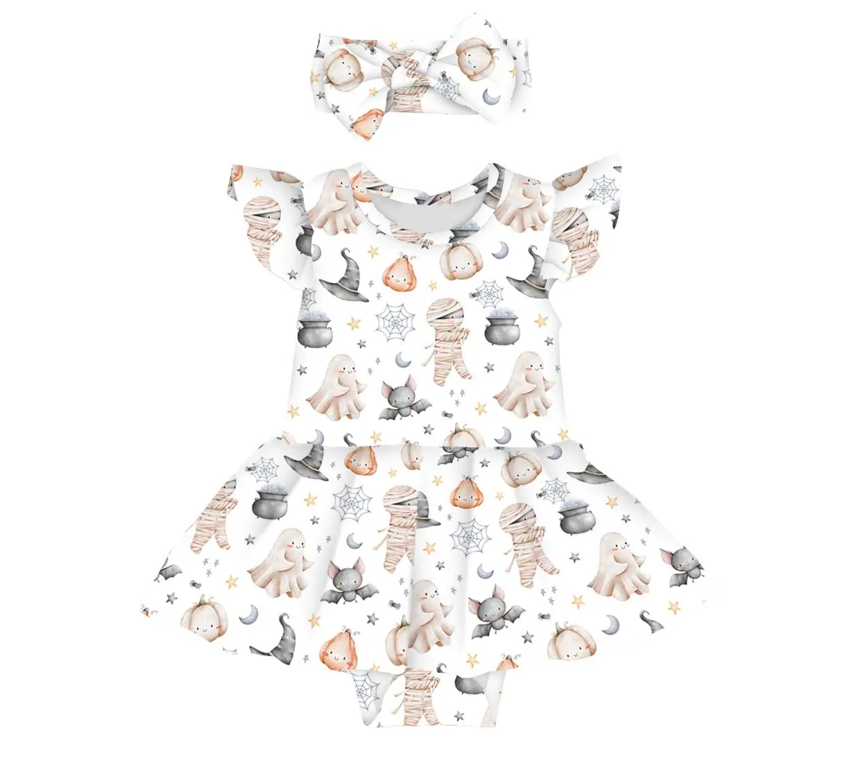 Creepy Cute Tricky Treats - Bamboo Twirl Skirt Bodysuit