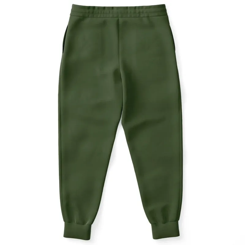 Dark Warm Green Joggers | Unisex | with PLUS sizes | Dark Pastel Warm Green | C30M0Y60K80