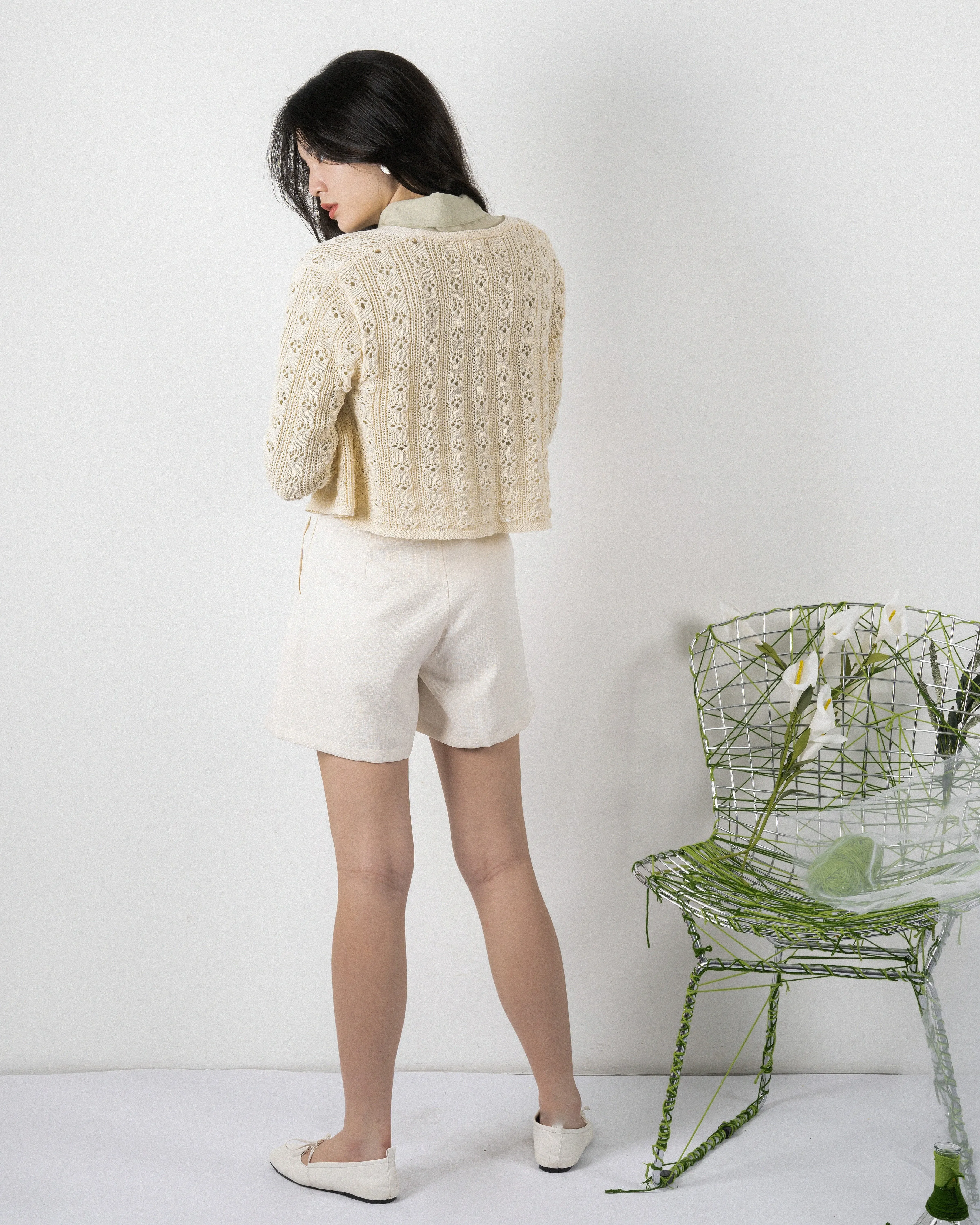 Eco Open Knit Cardigan (Beige)
