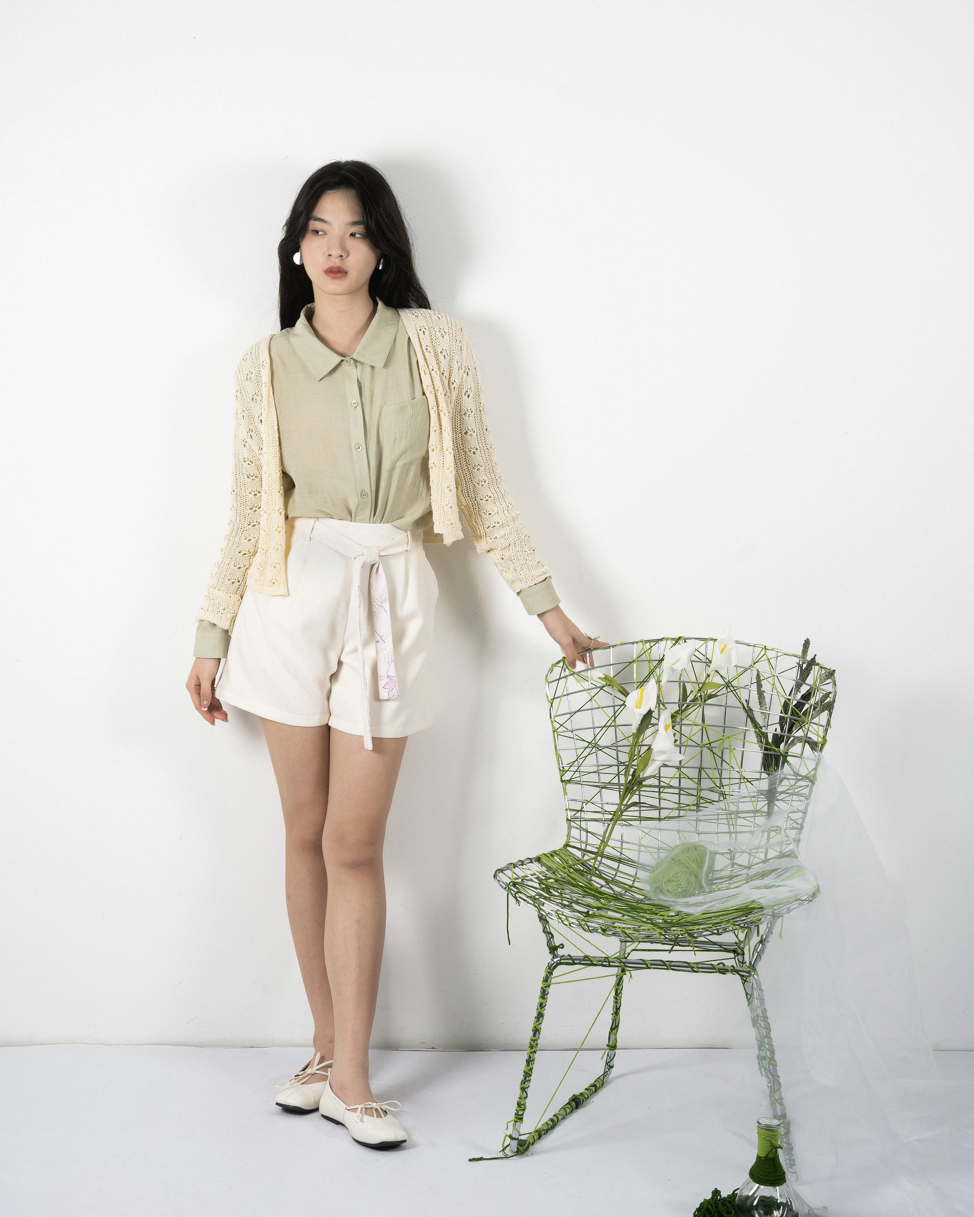 Eco Open Knit Cardigan (Beige)