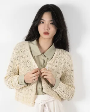 Eco Open Knit Cardigan (Beige)