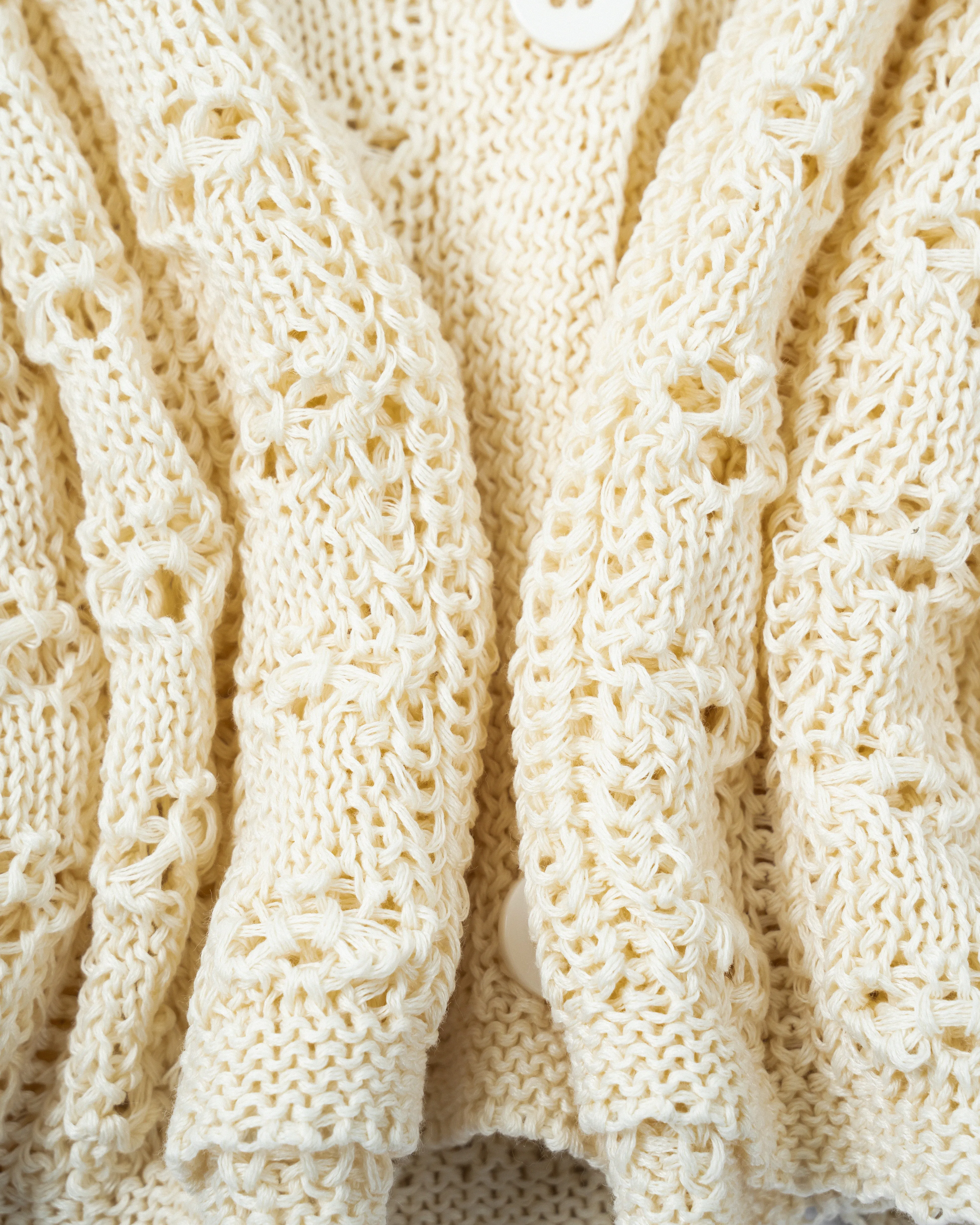 Eco Open Knit Cardigan (Beige)
