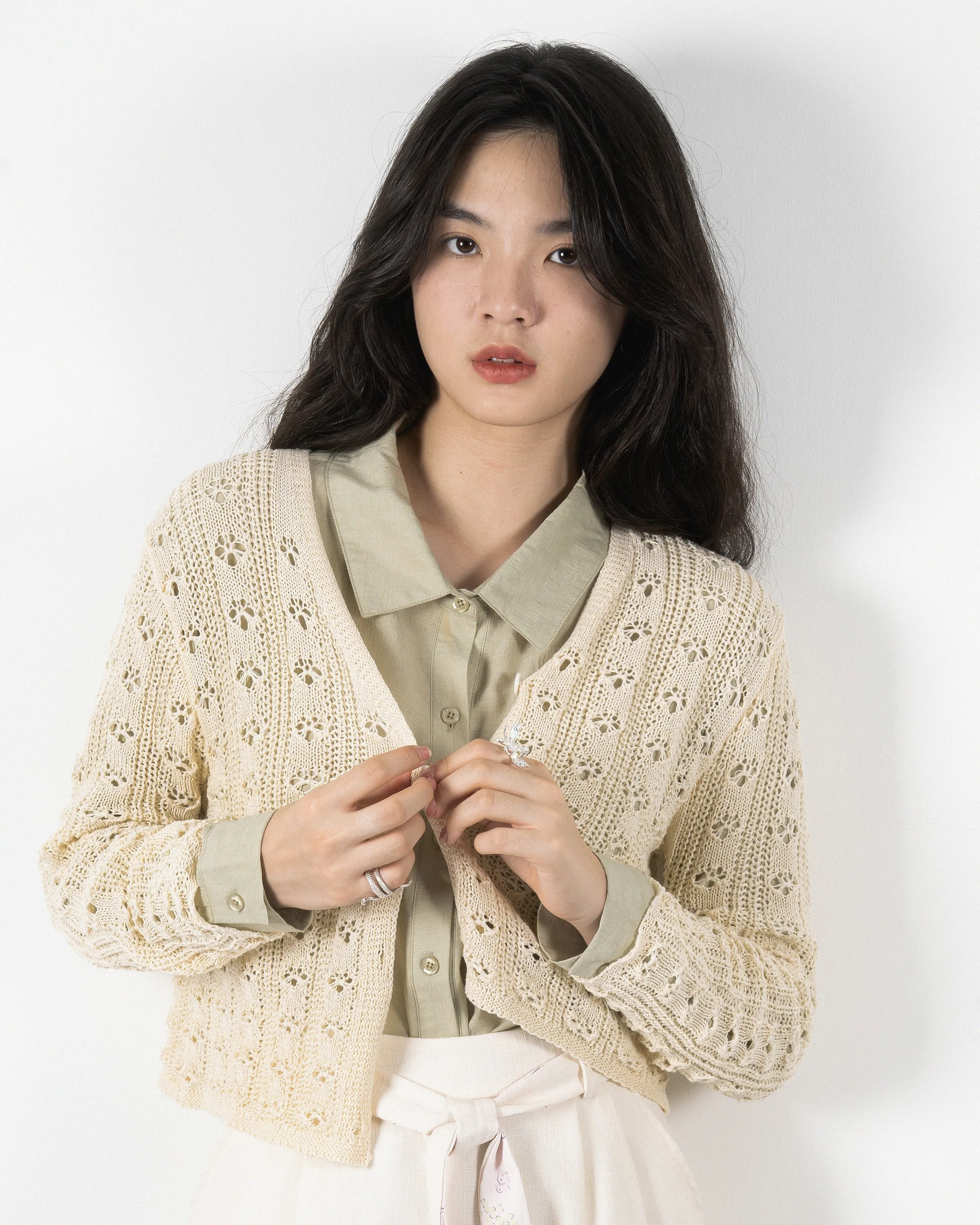 Eco Open Knit Cardigan (Beige)