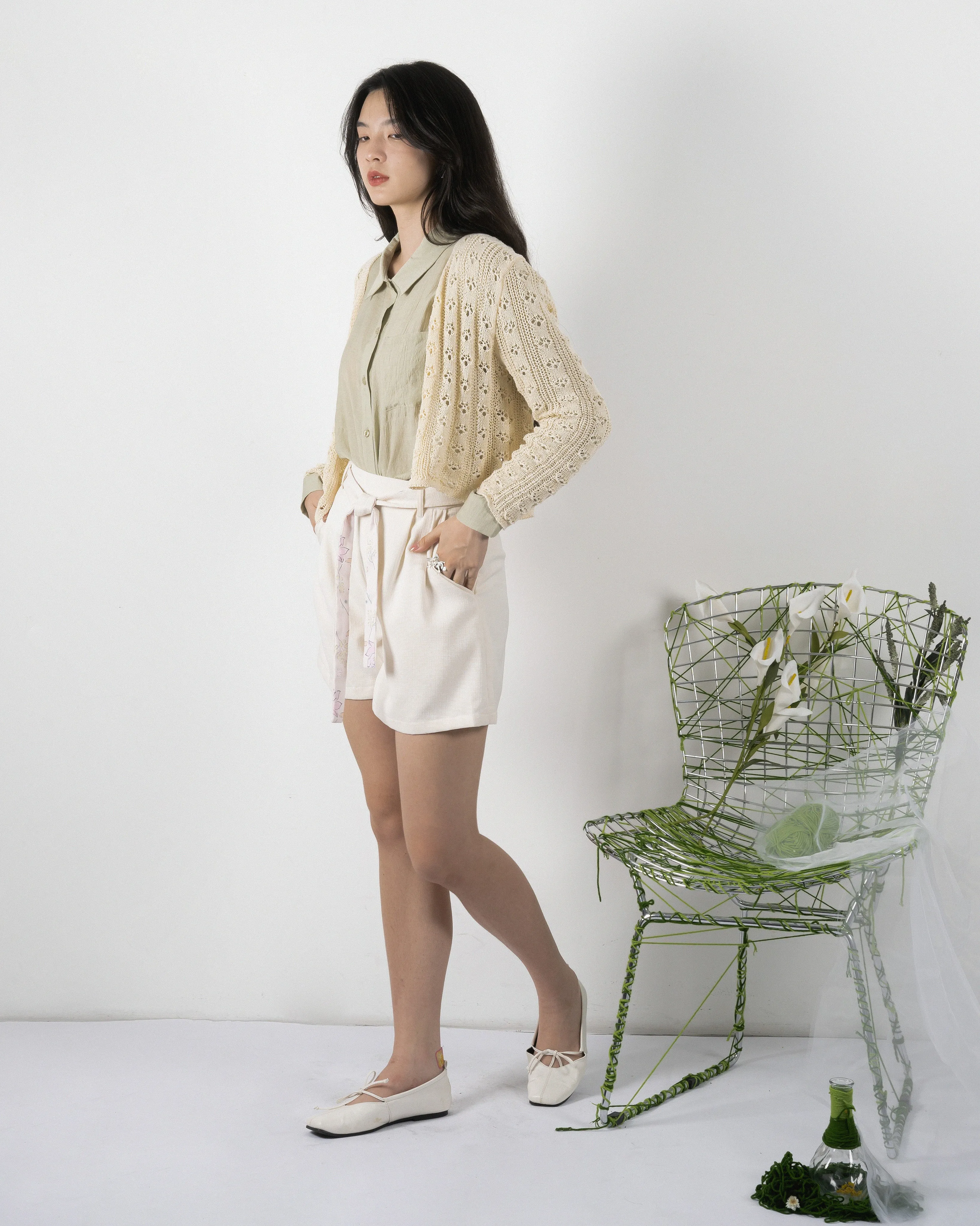 Eco Open Knit Cardigan (Beige)