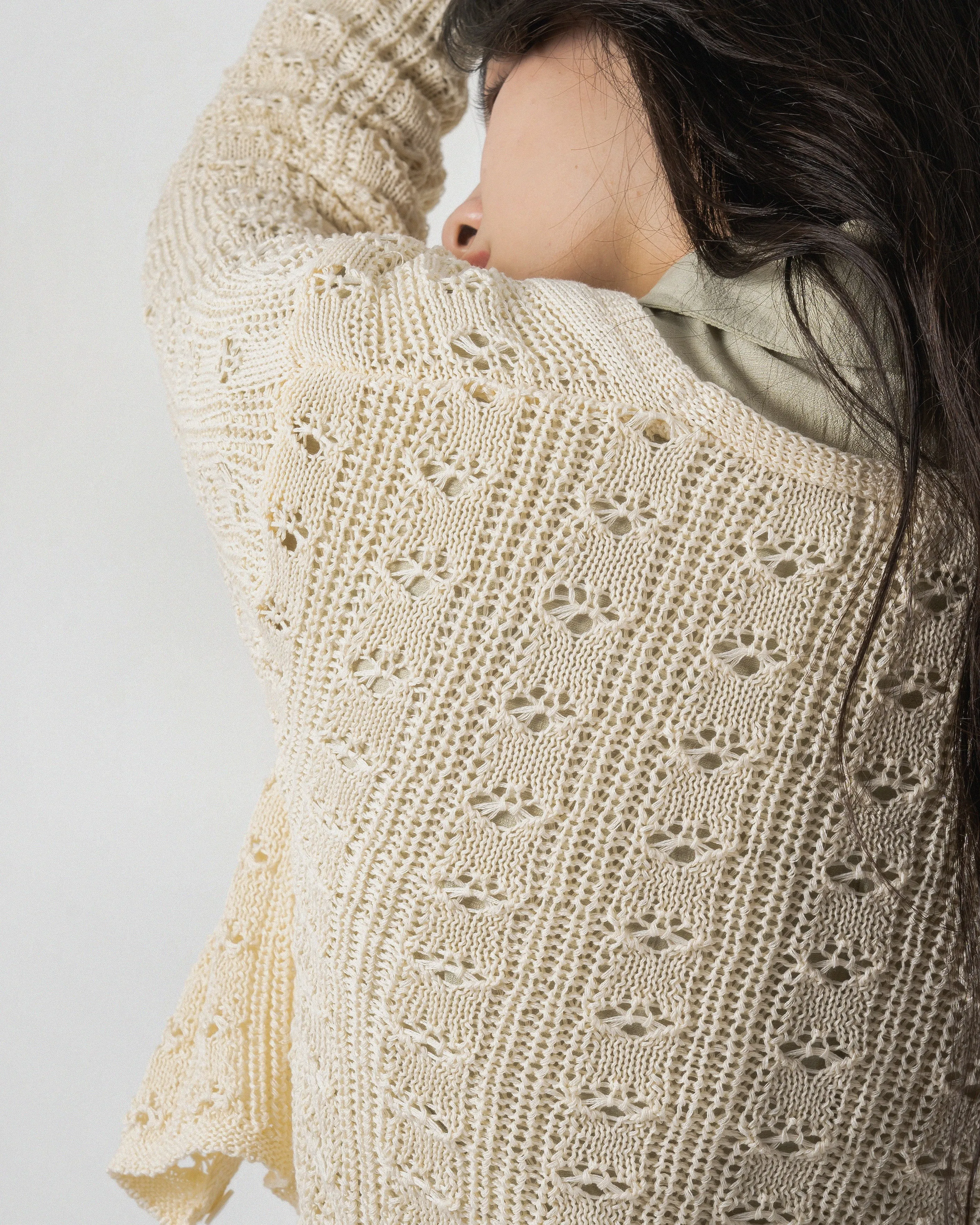 Eco Open Knit Cardigan (Beige)