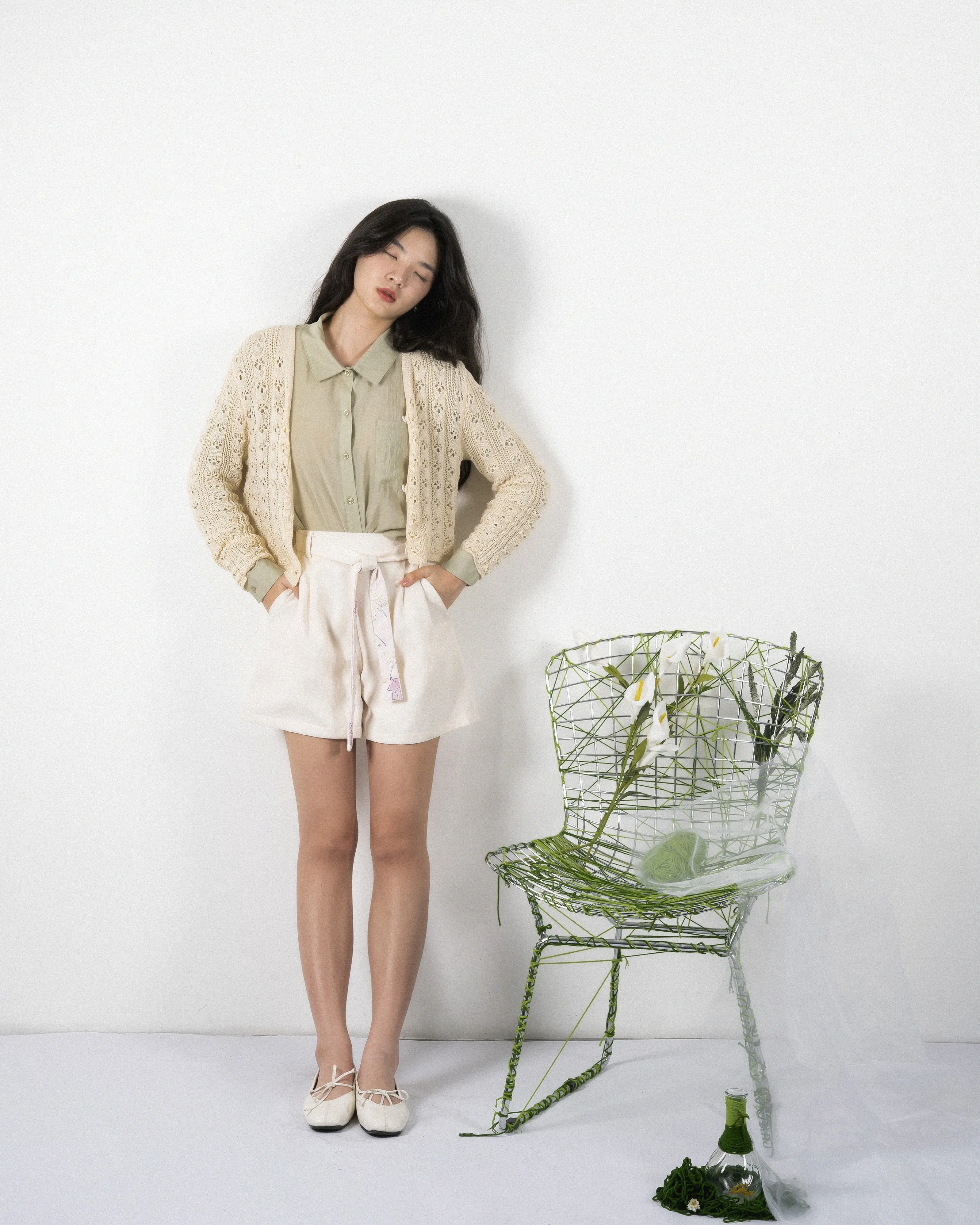 Eco Open Knit Cardigan (Beige)