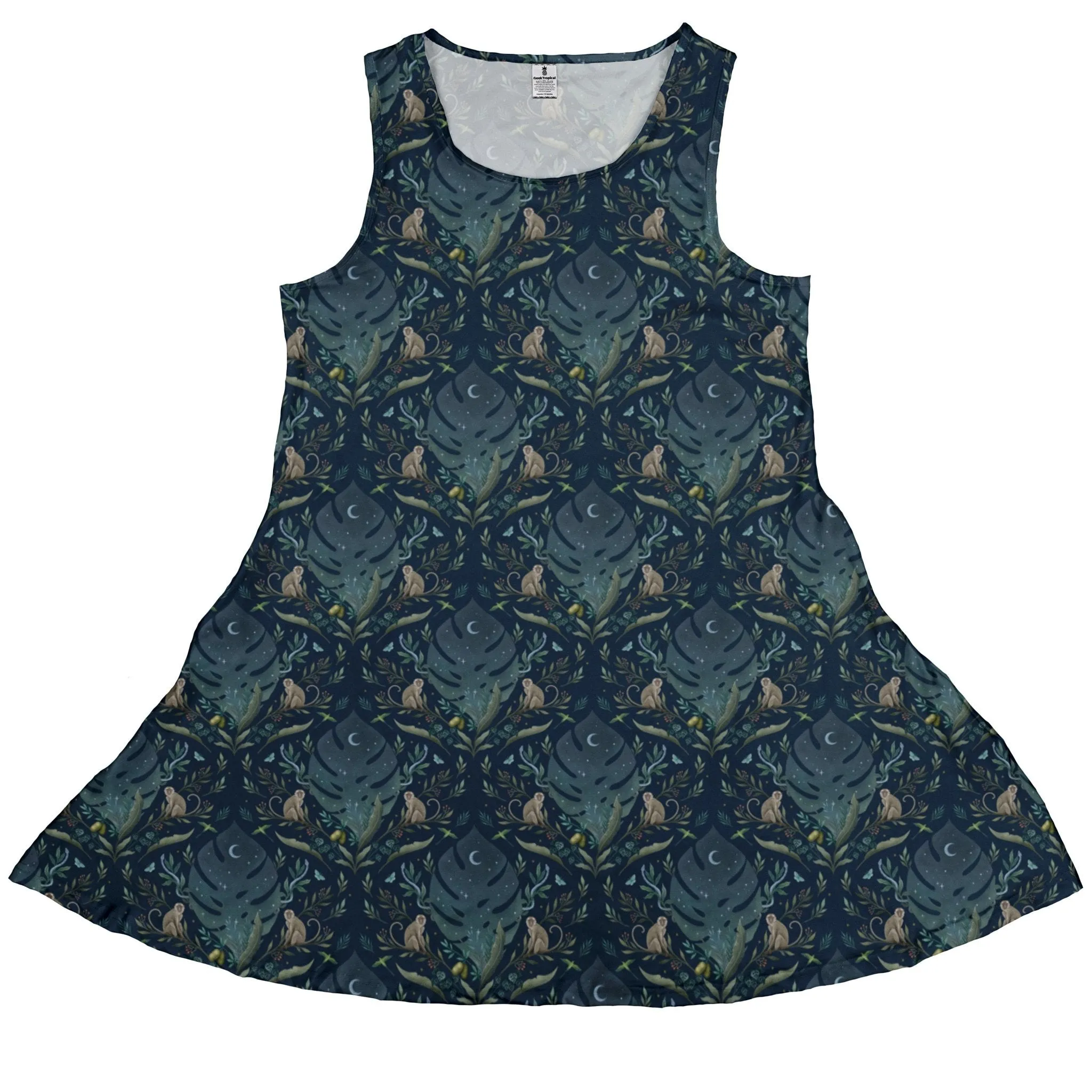 Episodic Tropical Monkey Dress
