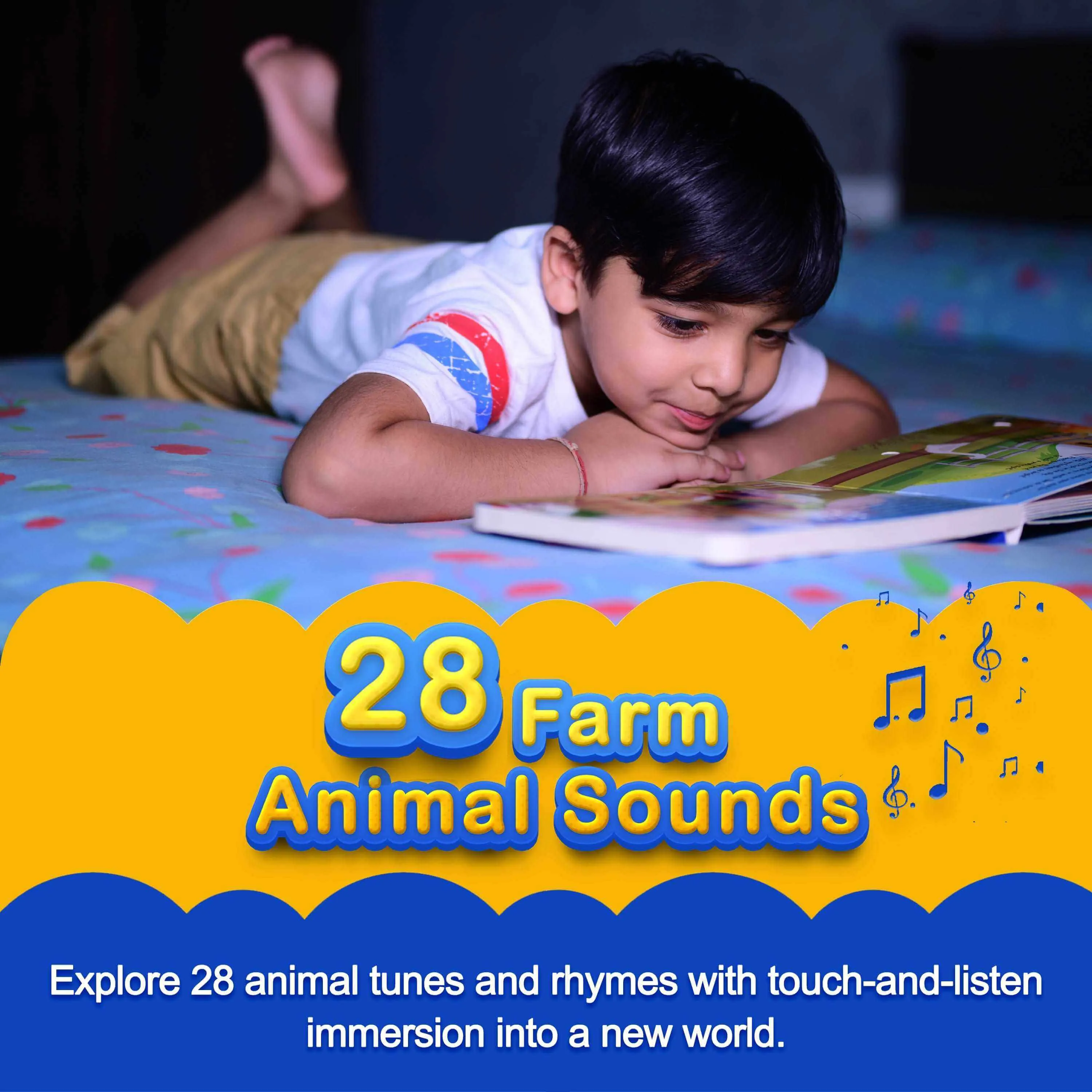 Kiddale 2-Pack Farm and Wild Animal Nursery Rhymes Sound Book