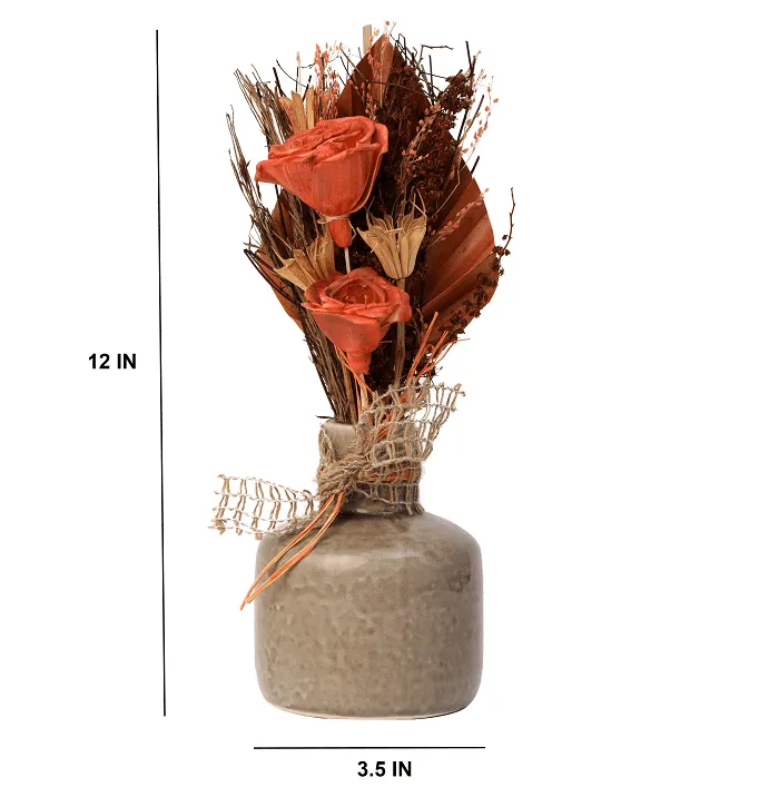 Lea Dried Sunset Orange Small Vase
