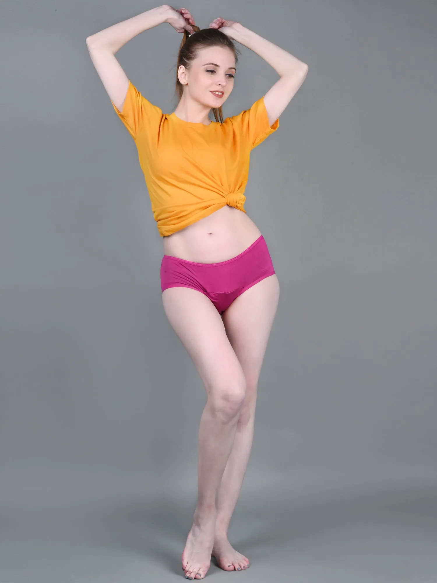 Leak Proof Bamboo Fabric Period Panty | Black & Fuchsia | Pack of 2