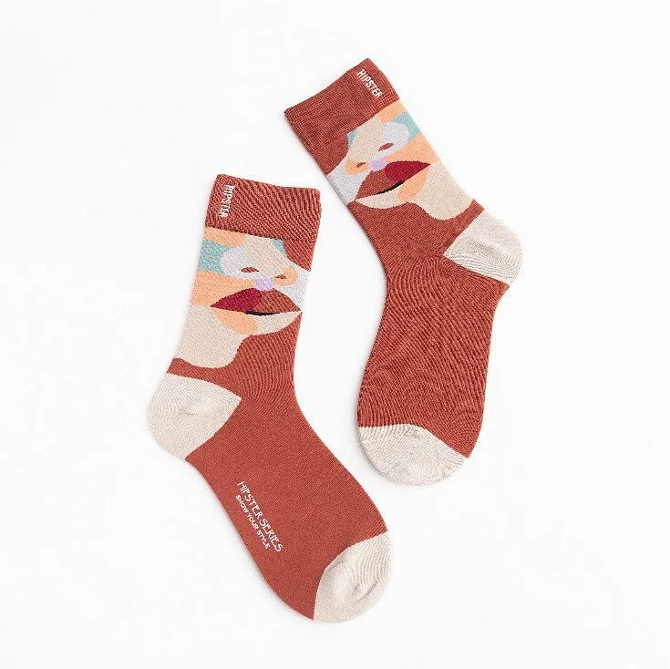 Miss June’s | Set 3 pairs cotton socks｜Creative | Colorful | Cool | Patterned | Designed | Unisex | Gift Idea | Casual | Comfort | Women