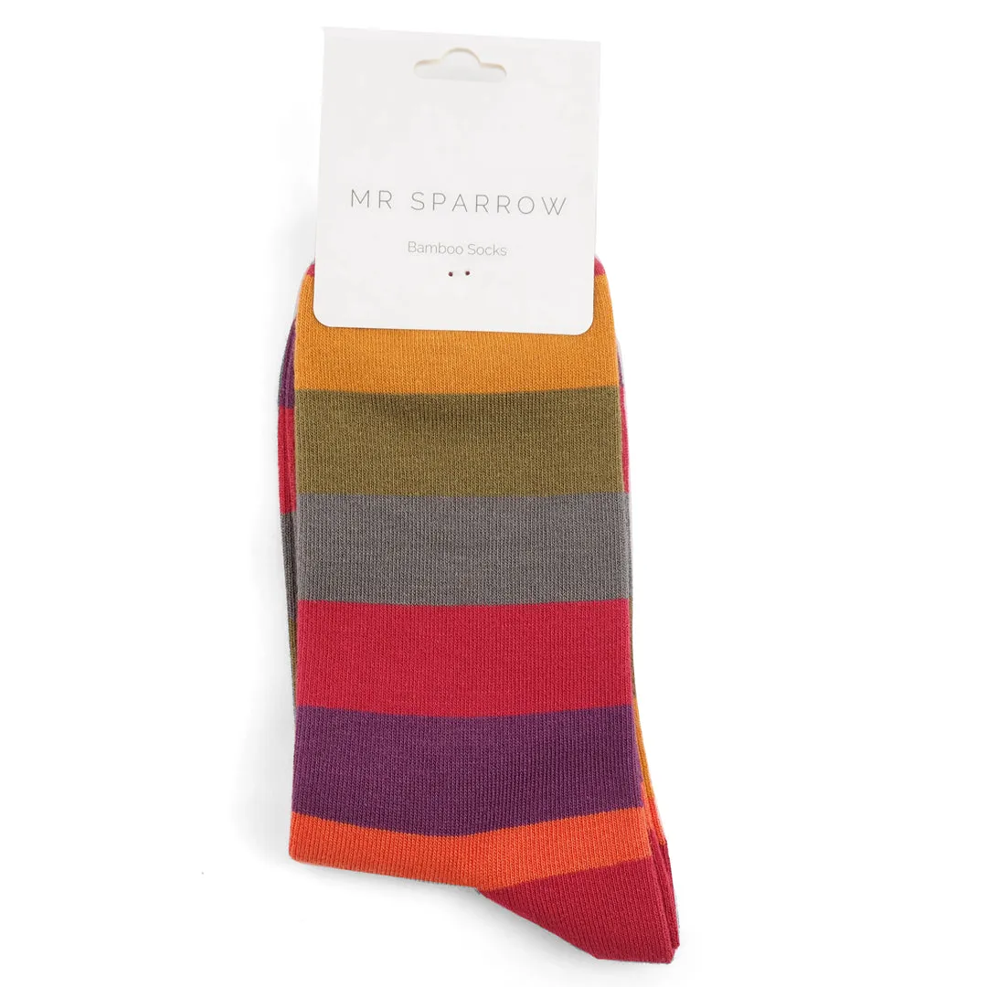 Mr Sparrow - Mulberry Stripe Mens Socks
