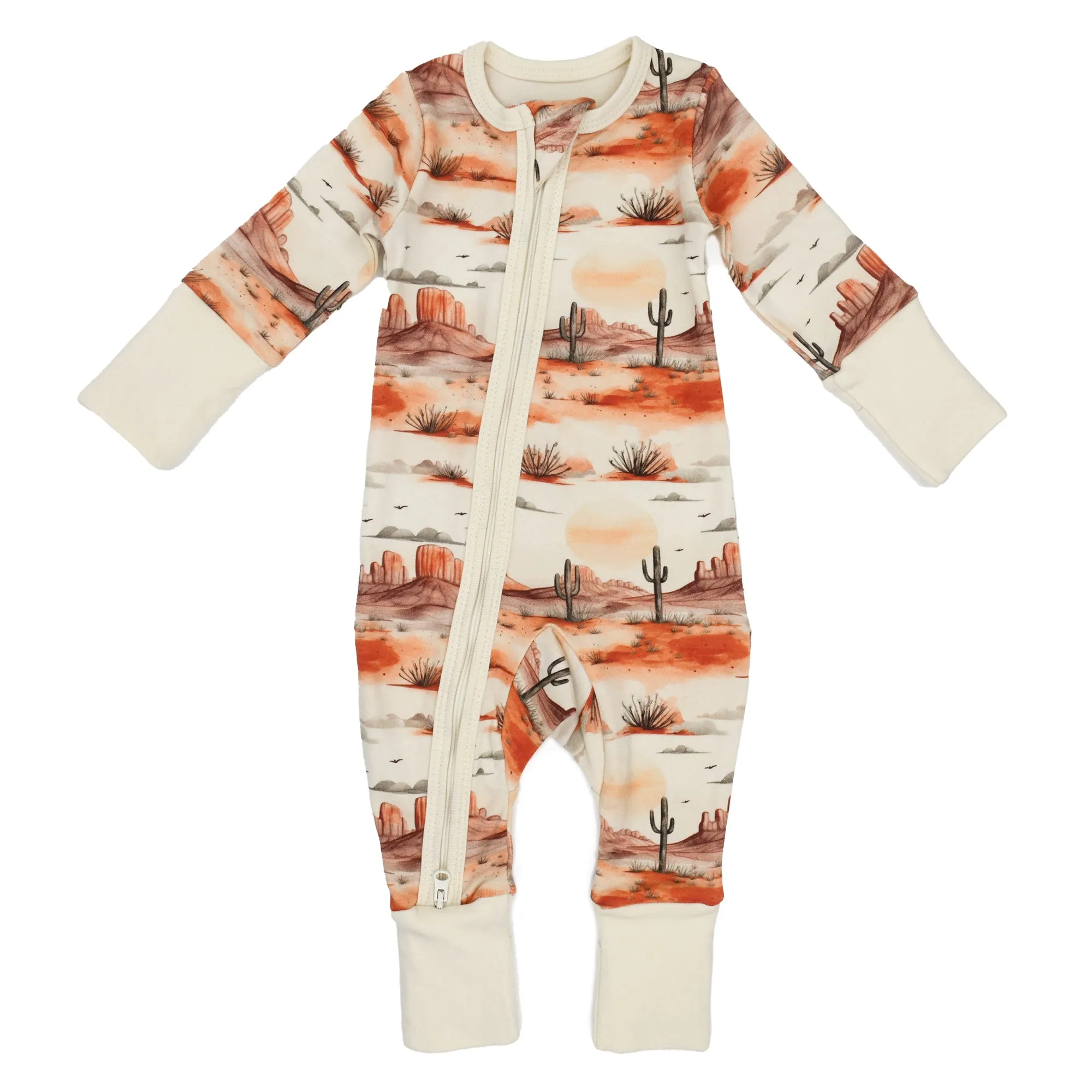Organic Cotton Baby Pajamas 2-Way Zip Front Zipper Sleeper, Cliff