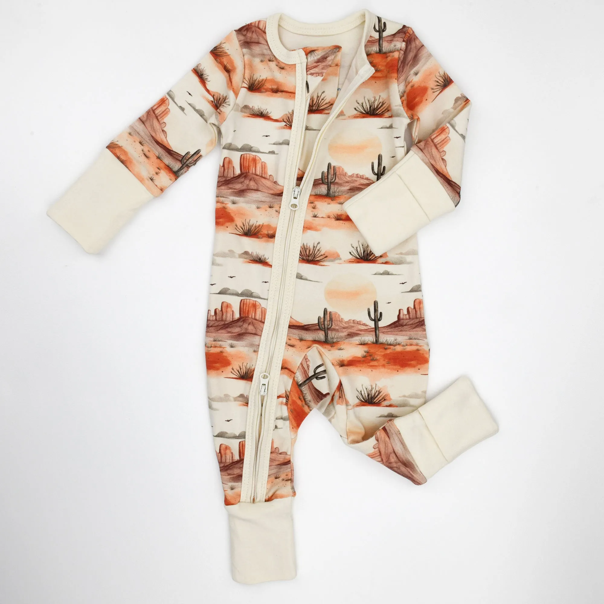Organic Cotton Baby Pajamas 2-Way Zip Front Zipper Sleeper, Cliff