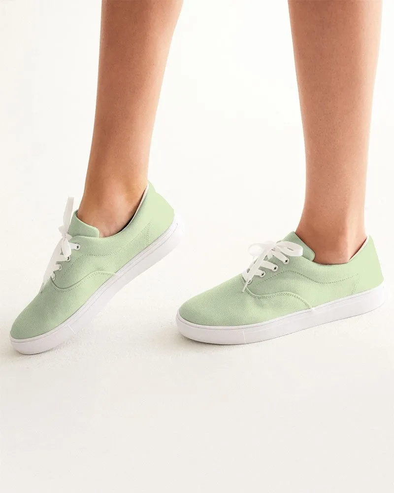 Pale Pastel Warm Green Women's Canvas Sneakers | Women's | Bright Pale Pastel Warm Green | C15M0Y30K0