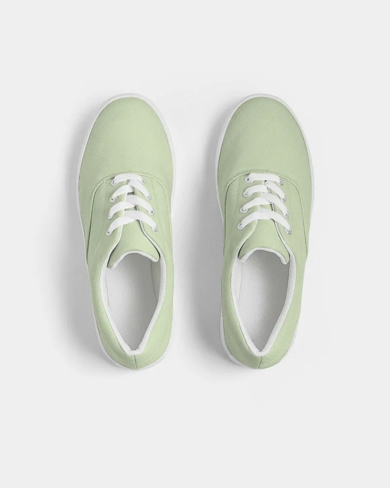Pale Pastel Warm Green Women's Canvas Sneakers | Women's | Bright Pale Pastel Warm Green | C15M0Y30K0