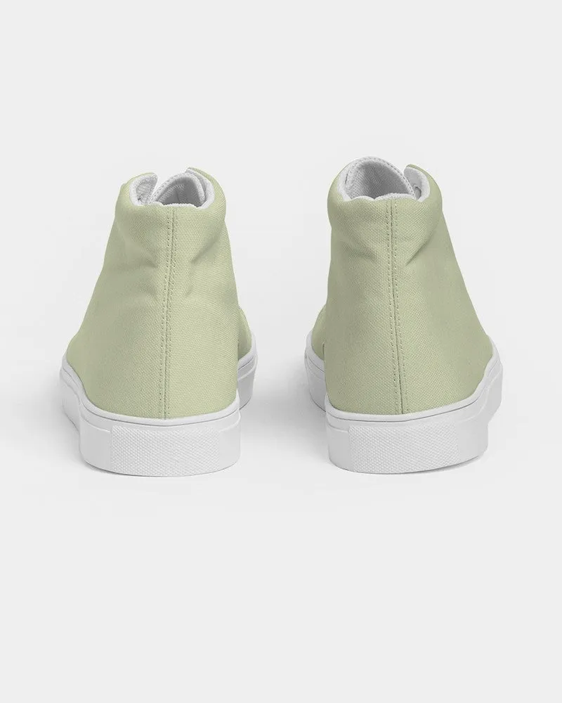 Pale Pastel Yellow Warm Green Women's High-top Canvas Sneakers | Women's | Bright Pale Pastel Yellow Warm Green | C8M0Y30K0