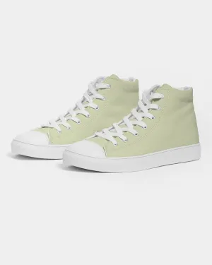 Pale Pastel Yellow Warm Green Women's High-top Canvas Sneakers | Women's | Bright Pale Pastel Yellow Warm Green | C8M0Y30K0