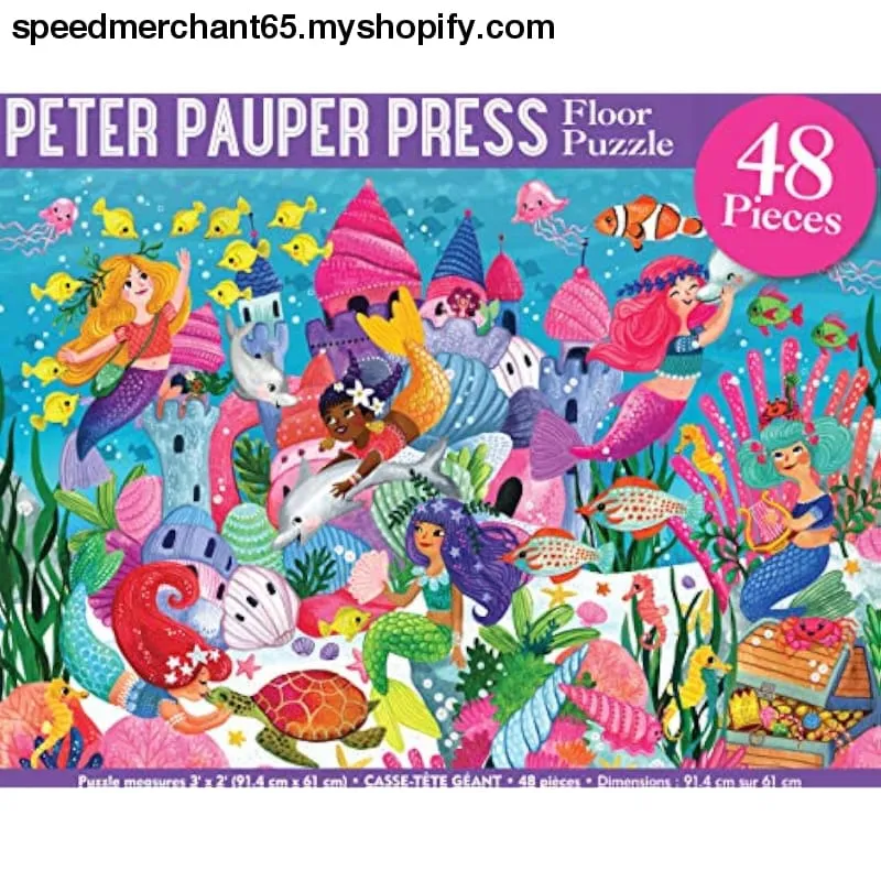 Peter Pauper Press Jumbo Floor Puzzle - Mermaid Adventure (48 Pieces) (36 inches Wide x 24 inches high)