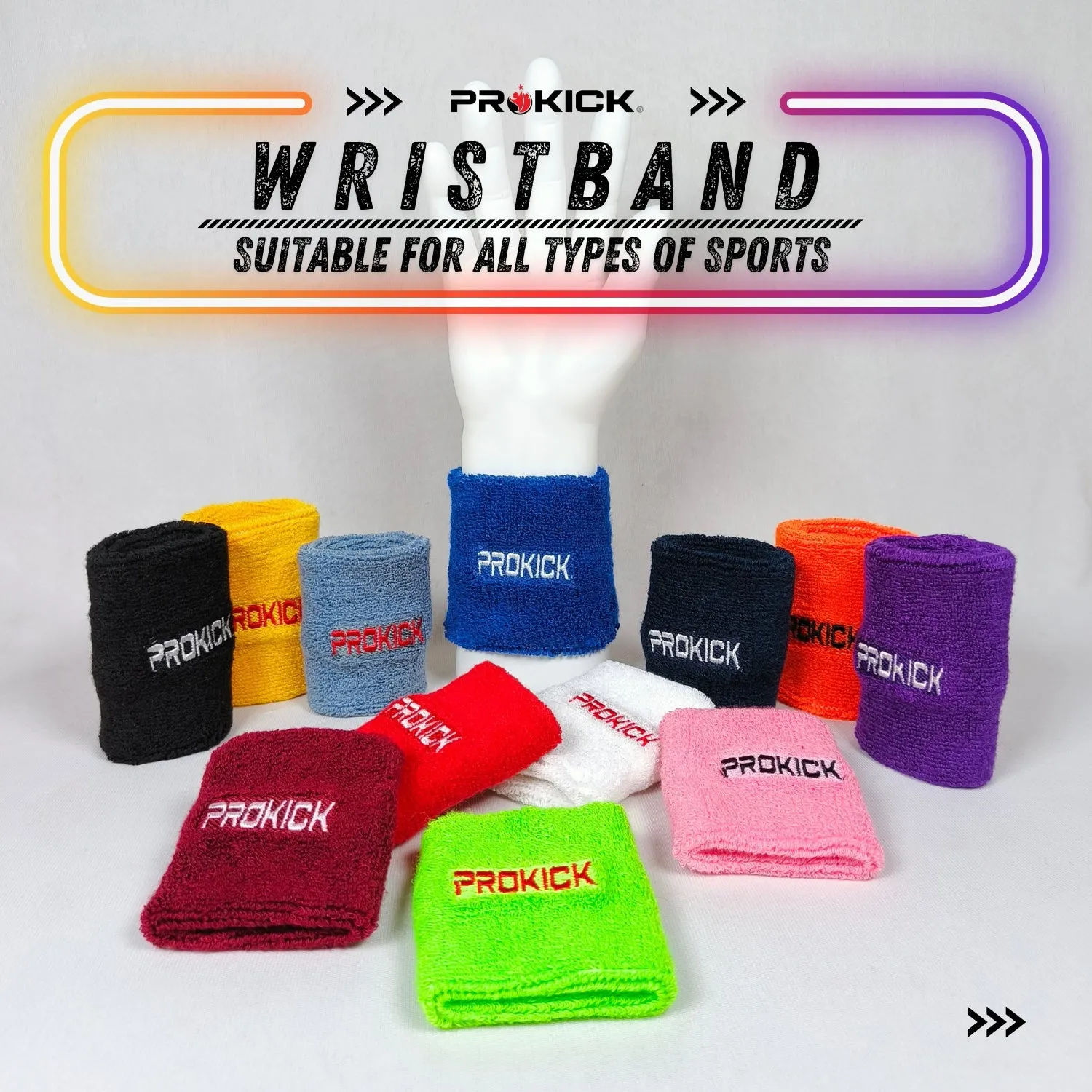 Prokick Cotton Wristband - Suitable for All Sports and Fitness Activities