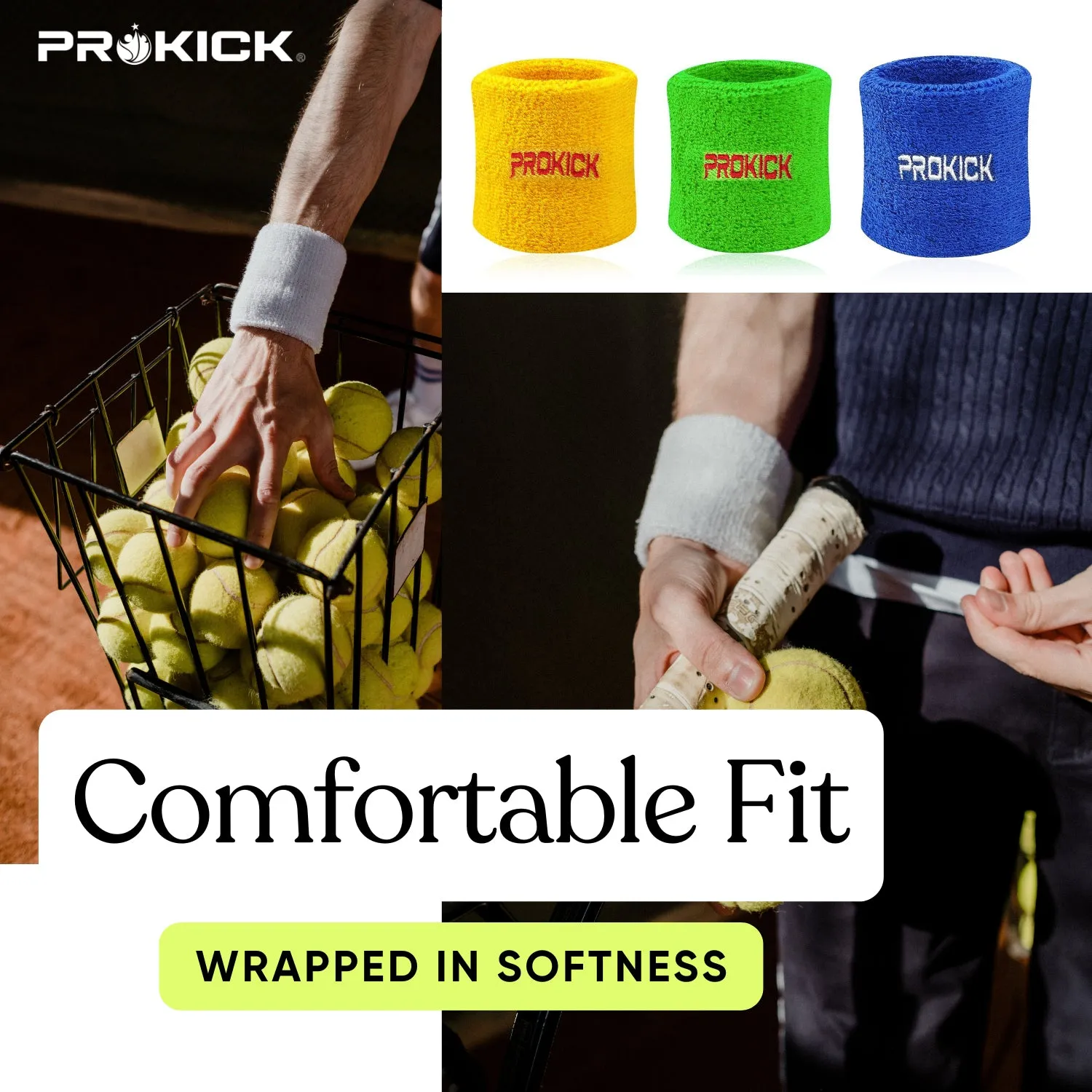 Prokick Cotton Wristband - Suitable for All Sports and Fitness Activities