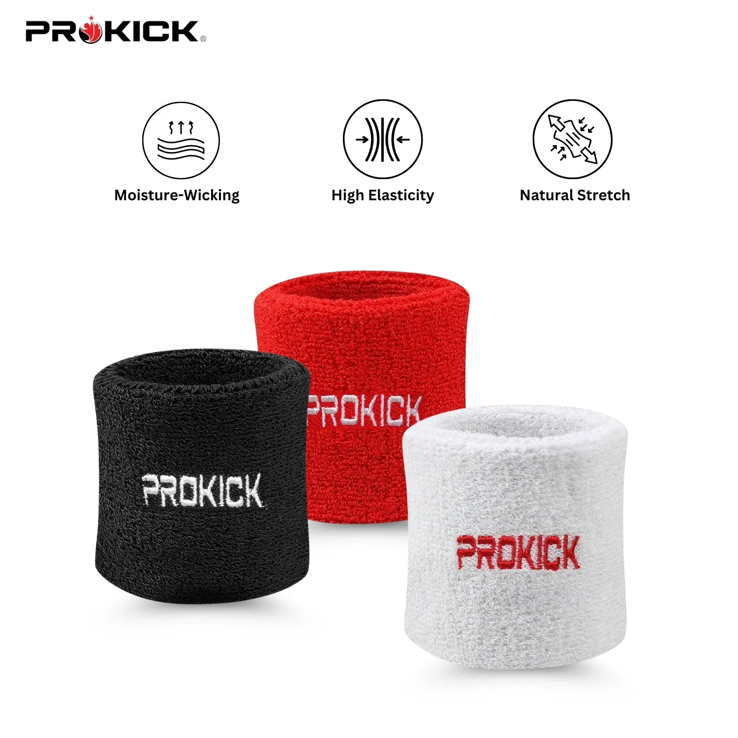 Prokick Cotton Wristband - Suitable for All Sports and Fitness Activities