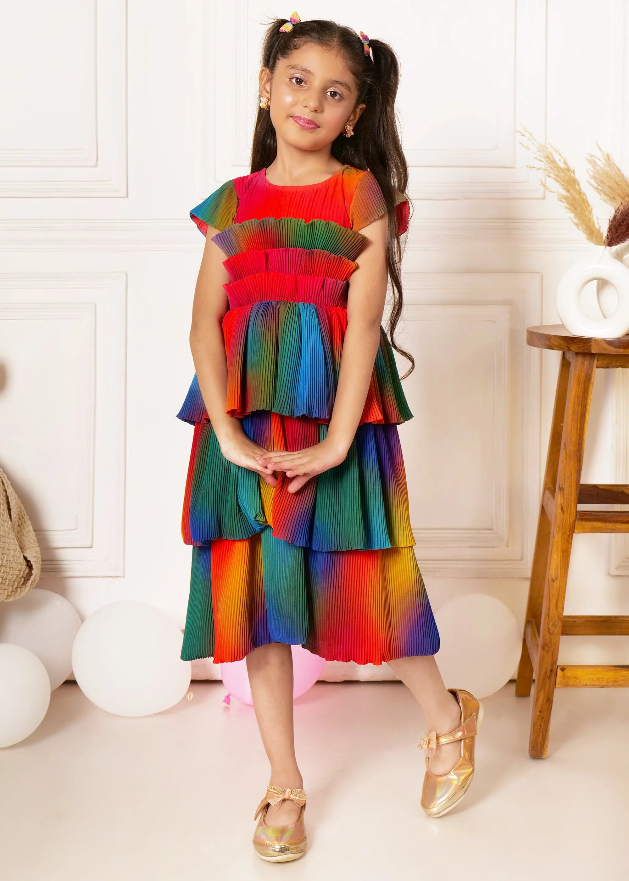 Rainbow Ruffle Delight Dress