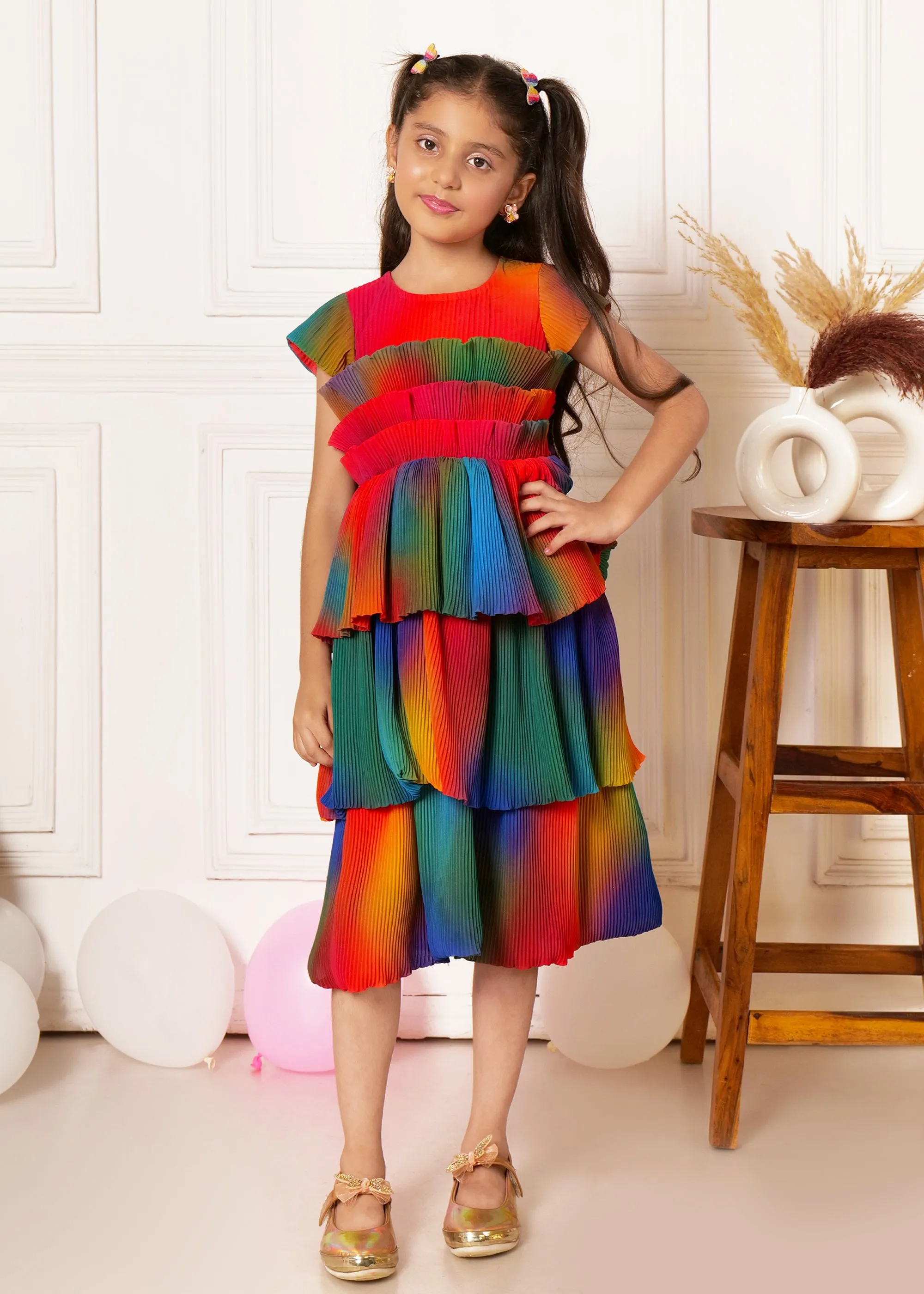 Rainbow Ruffle Delight Dress