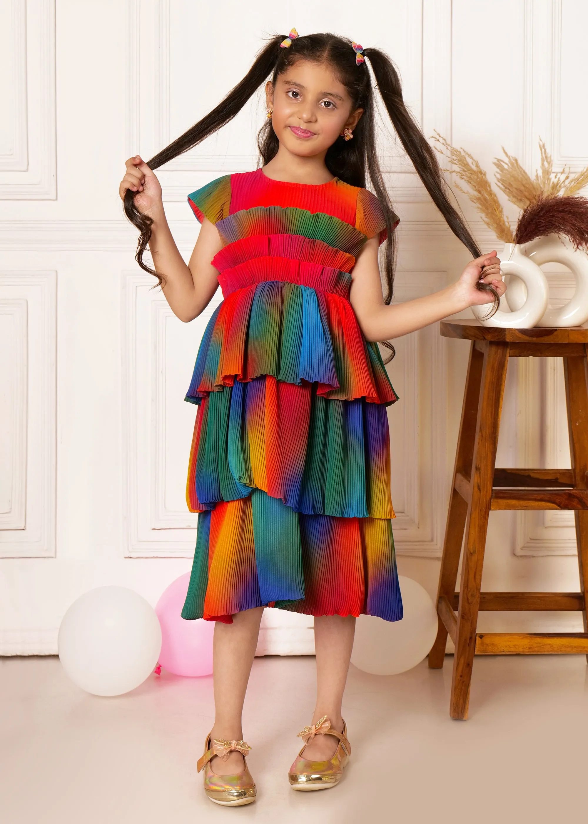Rainbow Ruffle Delight Dress