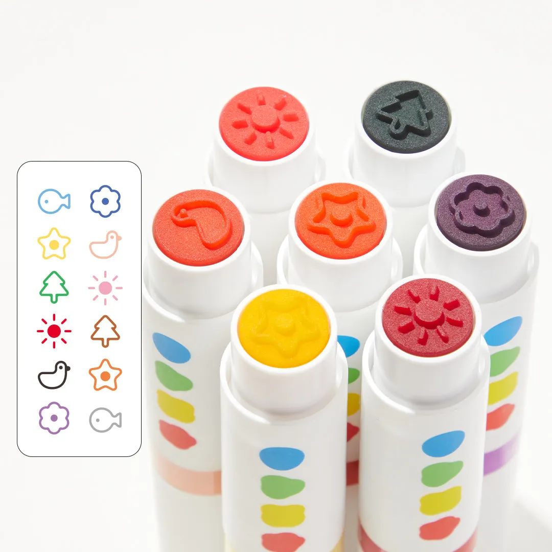 Round-Tip Stamper Washable Marker 12 Colors