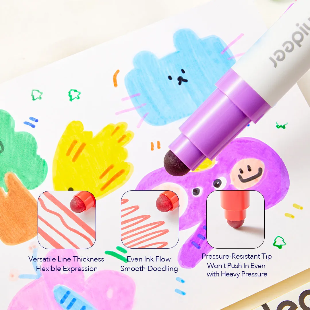 Round-Tip Stamper Washable Marker 12 Colors